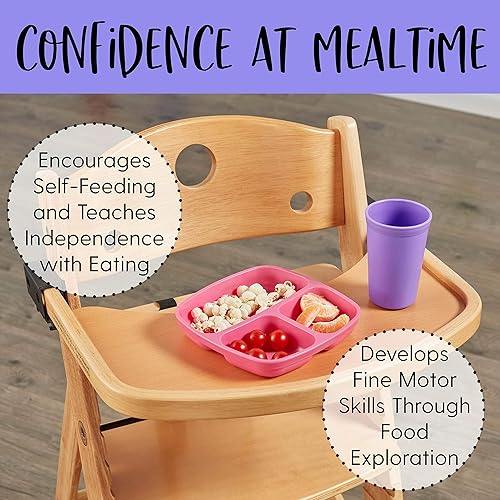 Miniatura 5 de ECR4Kids ELR-18102-BE My First Meal Pal - Taza para beber, sin BPA, apta para lavavajillas, vasos apilables, juego de tazas para bebés, niños