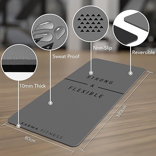 Miniatura 2 de Esterilla de yoga grande  Esterilla de entrenamiento extra gruesa de 0.394 in (72 x 32 pulgadas)  Alfombrilla antideslizante de TPE para mujeres y