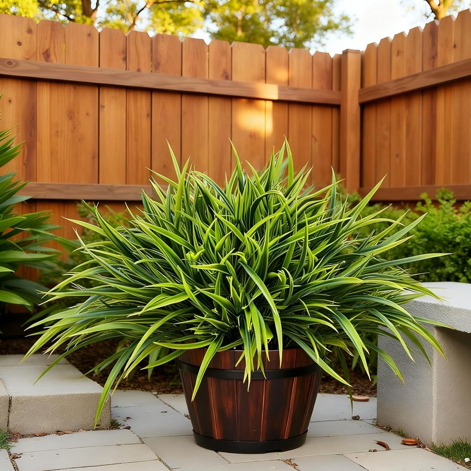 12 Bundles Synthetic Outside Vegetation UV Resistant Pretend Grass Vegetation Fa…