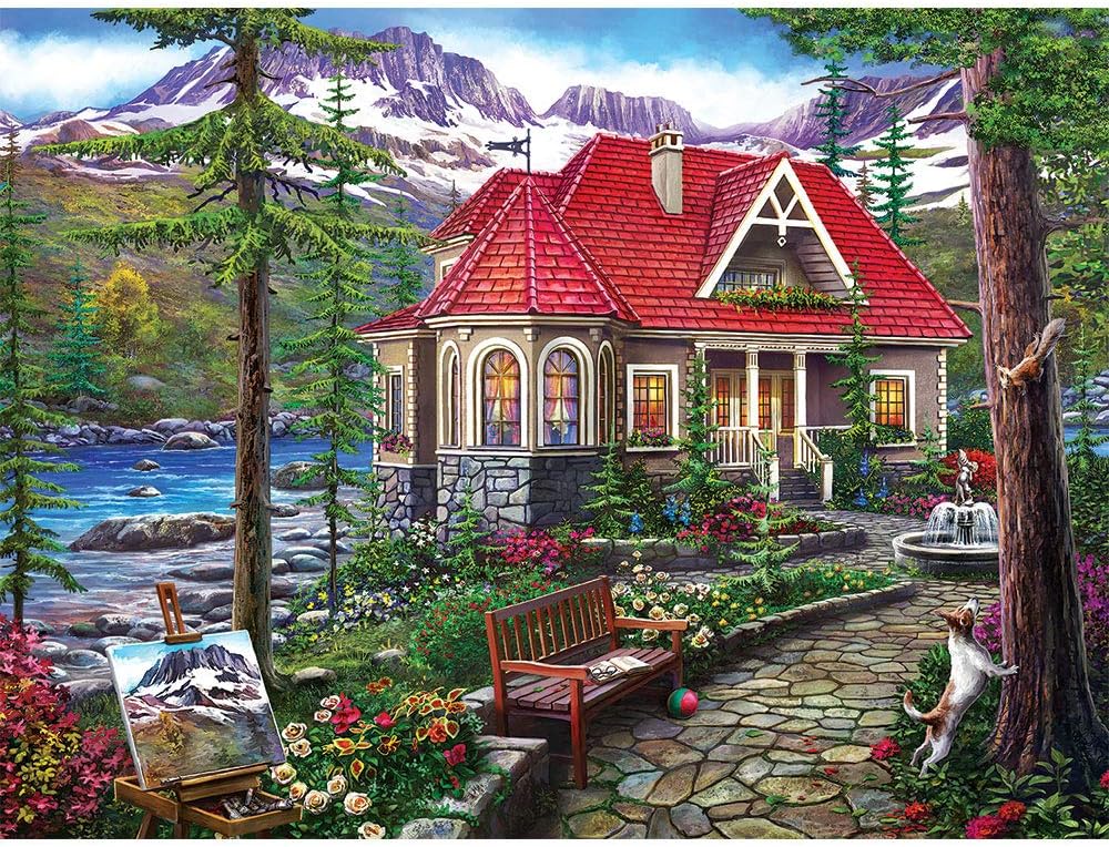 Bits and Pieces – Large 500 Piece Jigsaw Puzzle for Adults – ‘Countryside House’ Jigsaw Puzzle by Artist Image World, Completed Puzzle Size: 18" x 24"
