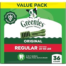 Greenies Regular Dental Dog Treats, Original Chicken Flavor, 36 Count