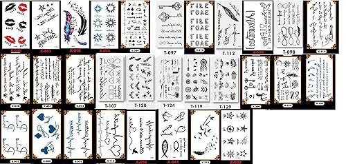 Miniatura 2 de PowerTRC 30 hojas de tatuajes temporales para hombres y mujeres, cientos de diseños de tatuajes variados, calcomanías realistas impermeables para