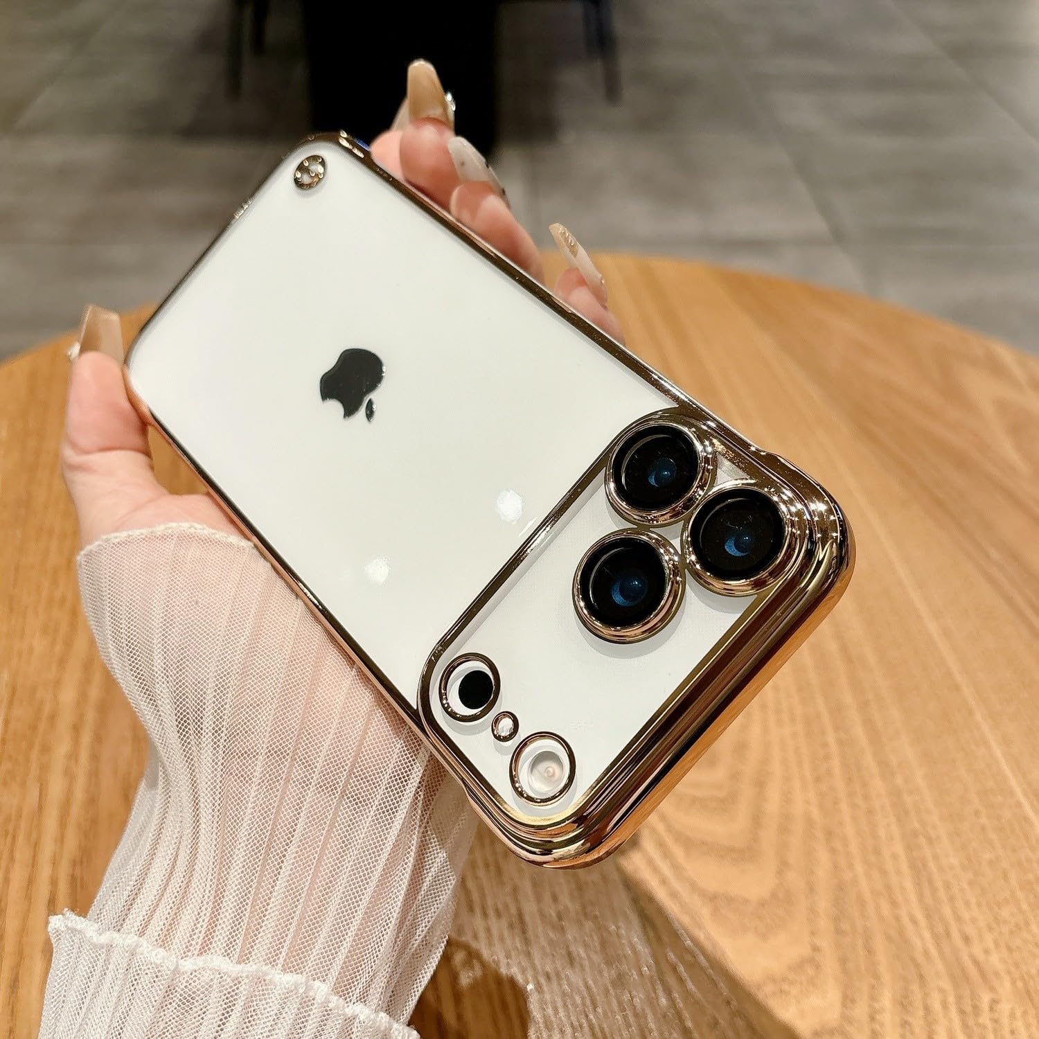 Coque silicone iPhone 17 Pro Max sans cadre avec dos rigide transparent