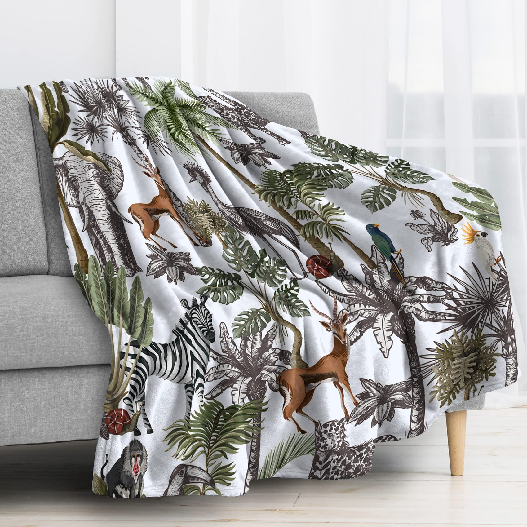 Plaid léopard 200x200 BUKITA grande couverture de canapé en polaire chaude pour l'hiver