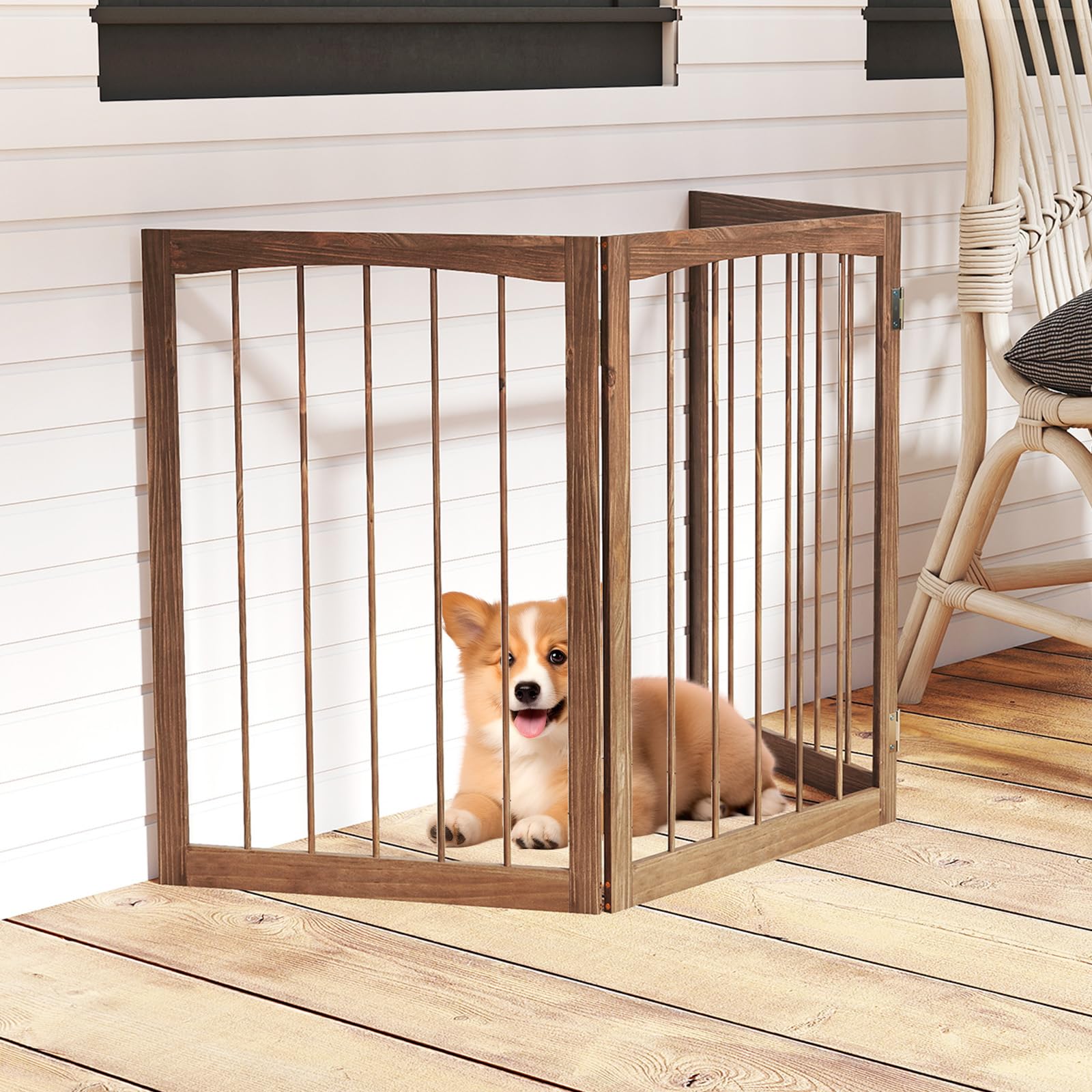 SOARS Cancelletto per Cani Pieghevoli 159 x 76 cm (Marrone)