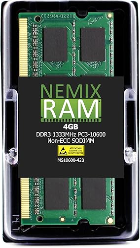 Miniatura 9 de NEMIX RAM Kit SODIMM DDR3 1333MHZ de 16 GB (4 x 4 GB) PC3-10600 2Rx8 1.35V 204-PIN no ECC compatible con Apple MacBook Pro Laptop iMac AIO Memory