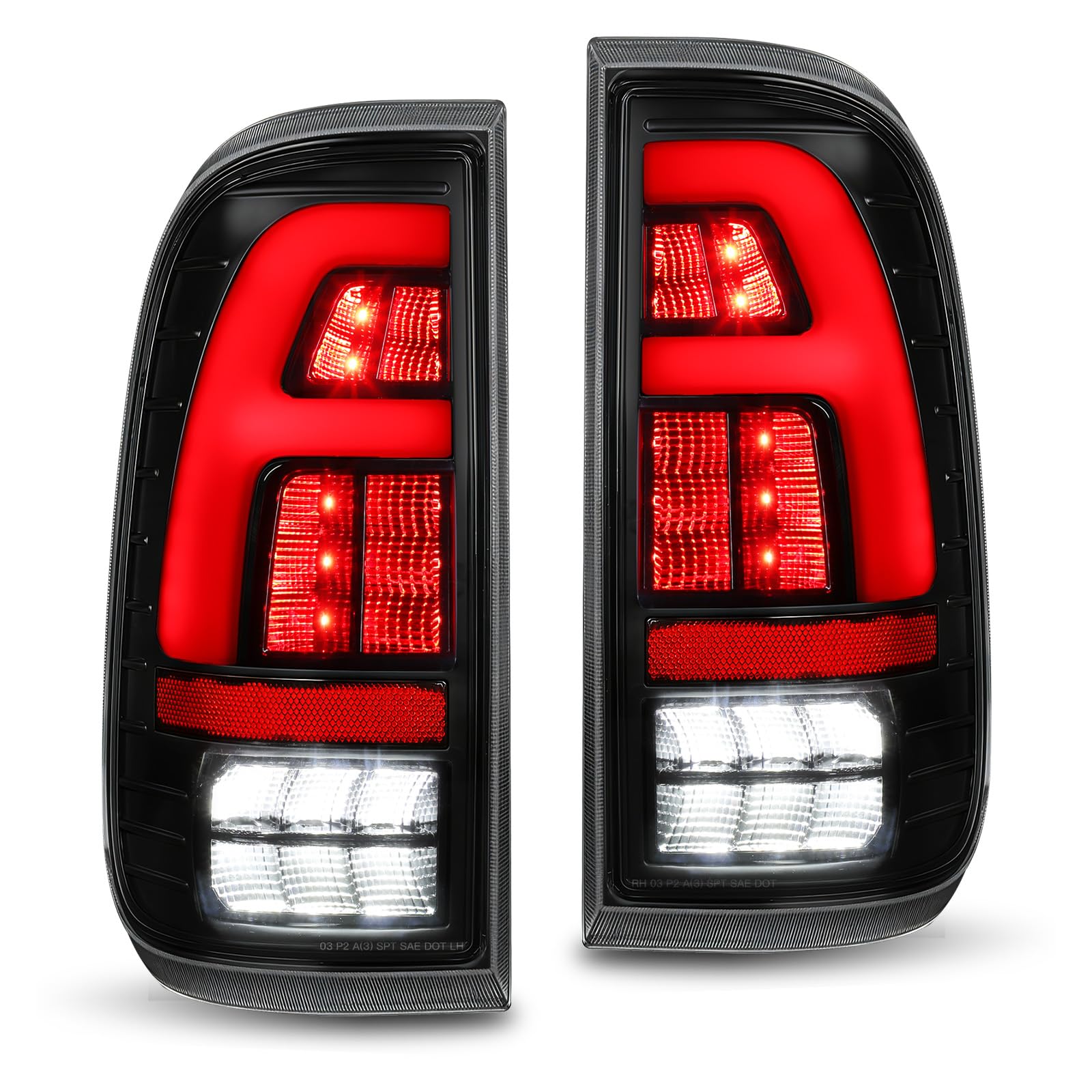 Photo 1 of MAYELLO Clear Lens Black Full LED Tail Lights Compatible with 1997–2003 Ford F-150 & 1999–2007 F-250 F-350 F-450 F-550 Pickup Trucks, Plug & Play Rear Lamps Upgrade