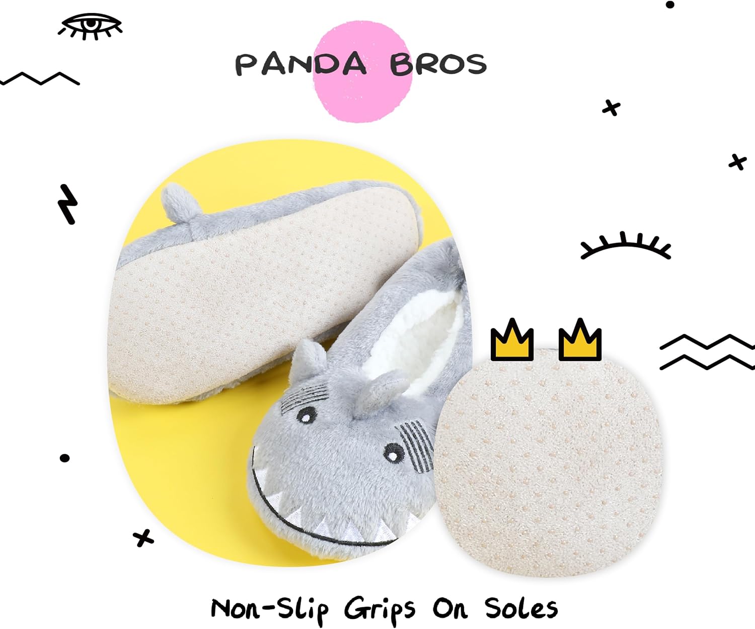 Panda Bros Kid's Animal Slipper Socks, Cartoon Cozy Fleece Indoor Slipper, Fluzzy Warm bedroom Shoes - Image 5