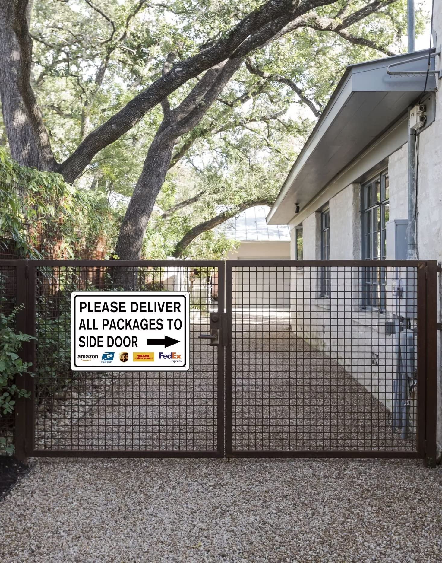 Letrero Metálico "Por Favor, Deje Los Paquetes Aquí" – Para Entrega De Paquetes – Decoración Puerta Exterior