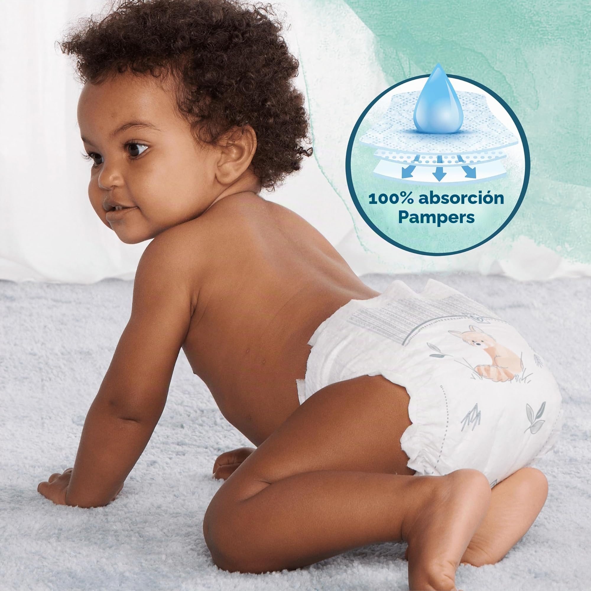 Pampers Pañales para bebé tamaño 4 (9-14 kg) armonía, caja mensual, protección suave de la piel e ingredientes a base de plantas, 174 unidades