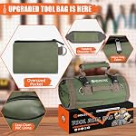 Roll Up Tool Sac-Dons pour les hommes Papa L'épouse, anniversaire de la fête des Pères pour les Hommes, outil lourd Organisateur sac avec 2 Pochettes amovibles pour charpentier mécanicien (vert)