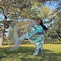 Vista 6 de Wuchieal 1 bandera de alabanza de ángel de adoración semicírculo de 74 pulgadas, bandera de semicírculo metálica de alabanza con varilla escalable