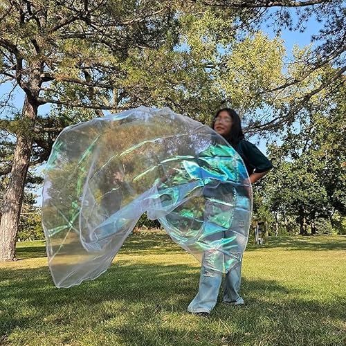 Miniatura 6 de Wuchieal 1 bandera de alabanza semicírculo de 55 x 74 pulgadas, bandera de semicírculo metálica de alabanza con varilla escalable (blanco