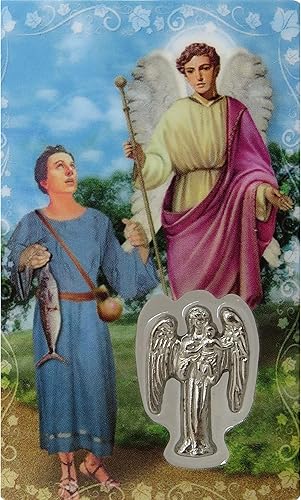 Miniatura 7 de Tarjetas de bendición de oración a San Rafael con colgante de recuerdo, rastreador de páginas de escrituras religiosas, paquete de 3