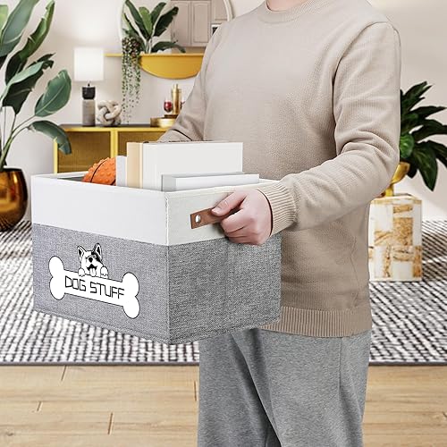 Miniatura 10 de Caja plegable de juguetes para perros, almacenamiento de tela para mascotas, organizador plegable para decoración del hogar con asa, almacenamiento