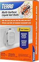 TERRO Indoor Liquid Ant Baits with Adhesive Strips for Discreet Baiting - TERRO Ant Trap and Bait Station - 8 Pack - T334SR