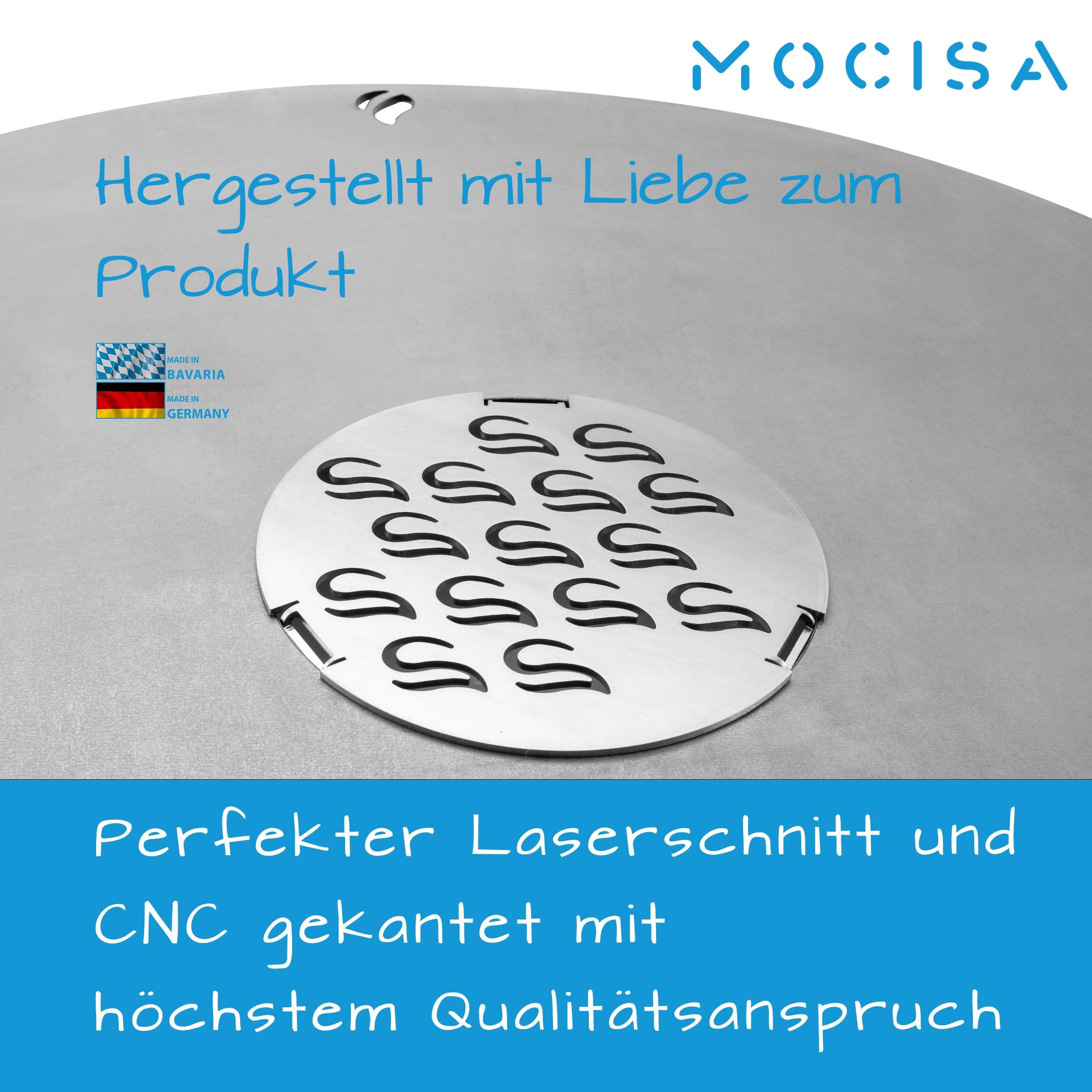 Grilleinsatz Ø 20cm Edelstahl 3mm geschliffen für Feuerplatte | Grillplatte | Feuertonnen | Kugelgrills