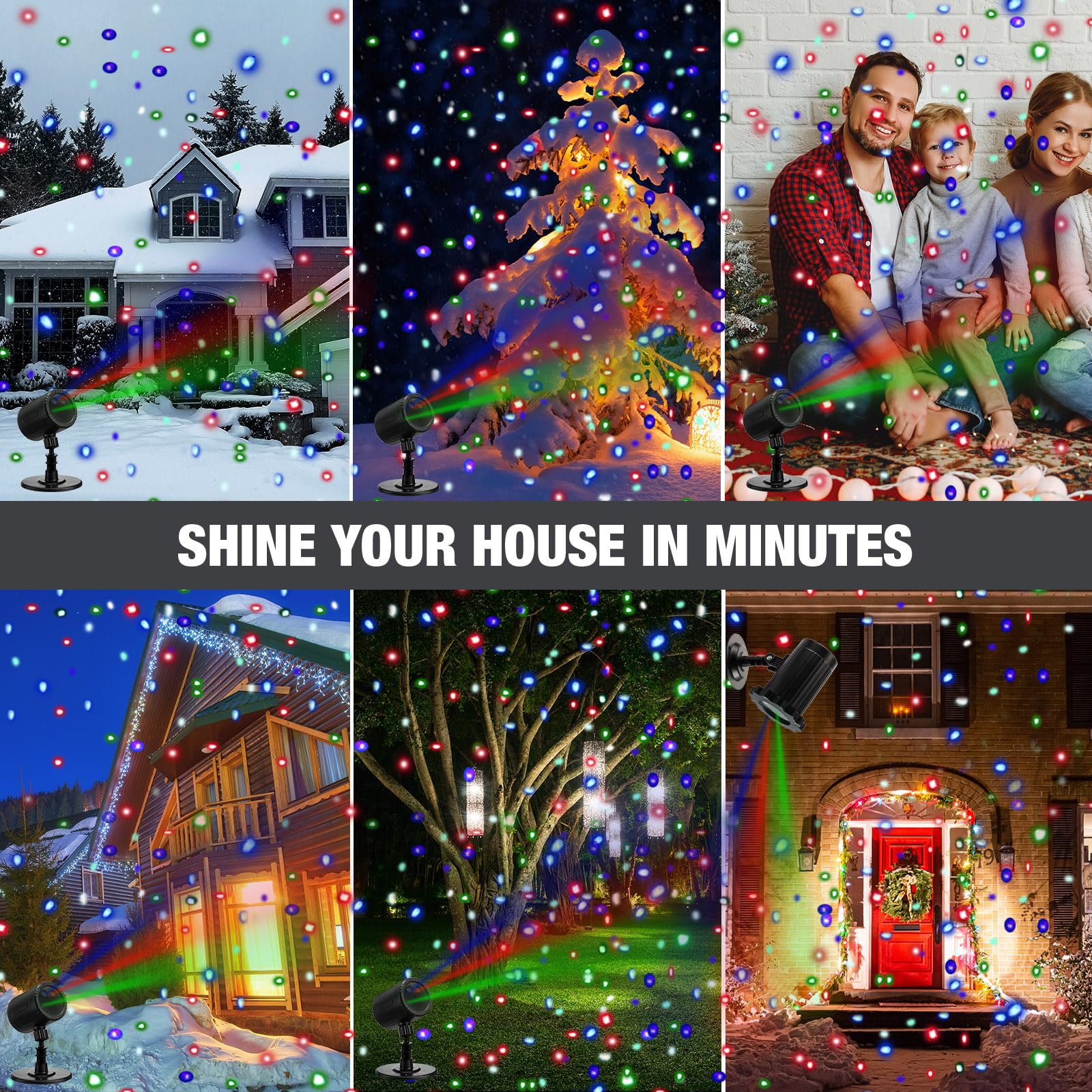Star Christmas Projector – Outdoor RGB Moving Firefly Lights With Remote Control, IP44 Waterproof, Perfect For Holiday, Party, And Garden Decor (2-Pack)