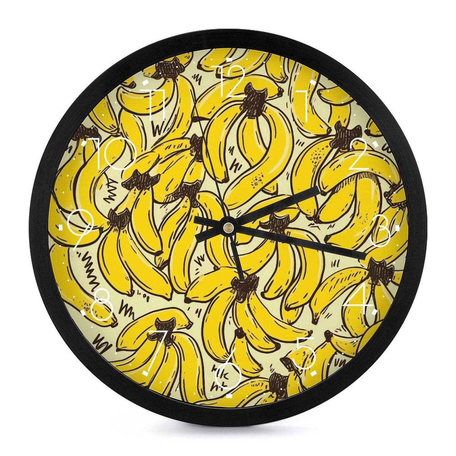Horloge murale ronde jaune 25,4 cm pour décorer un bureau ou salon moderne