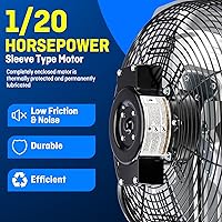 Vista 3 de iLIVING Ventilador Extractor de Pared de 12", Persiana Automática, con Termostato y Controlador de Velocidad Variable, 0.6A, 960 CFM, Área