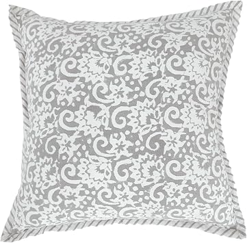 Trade Star Exports Block Print Fabric Cushion Cover 16x16, Cotton Boho Throw Pillows Indian Outdoor Cushions Decorative Pillow Shams