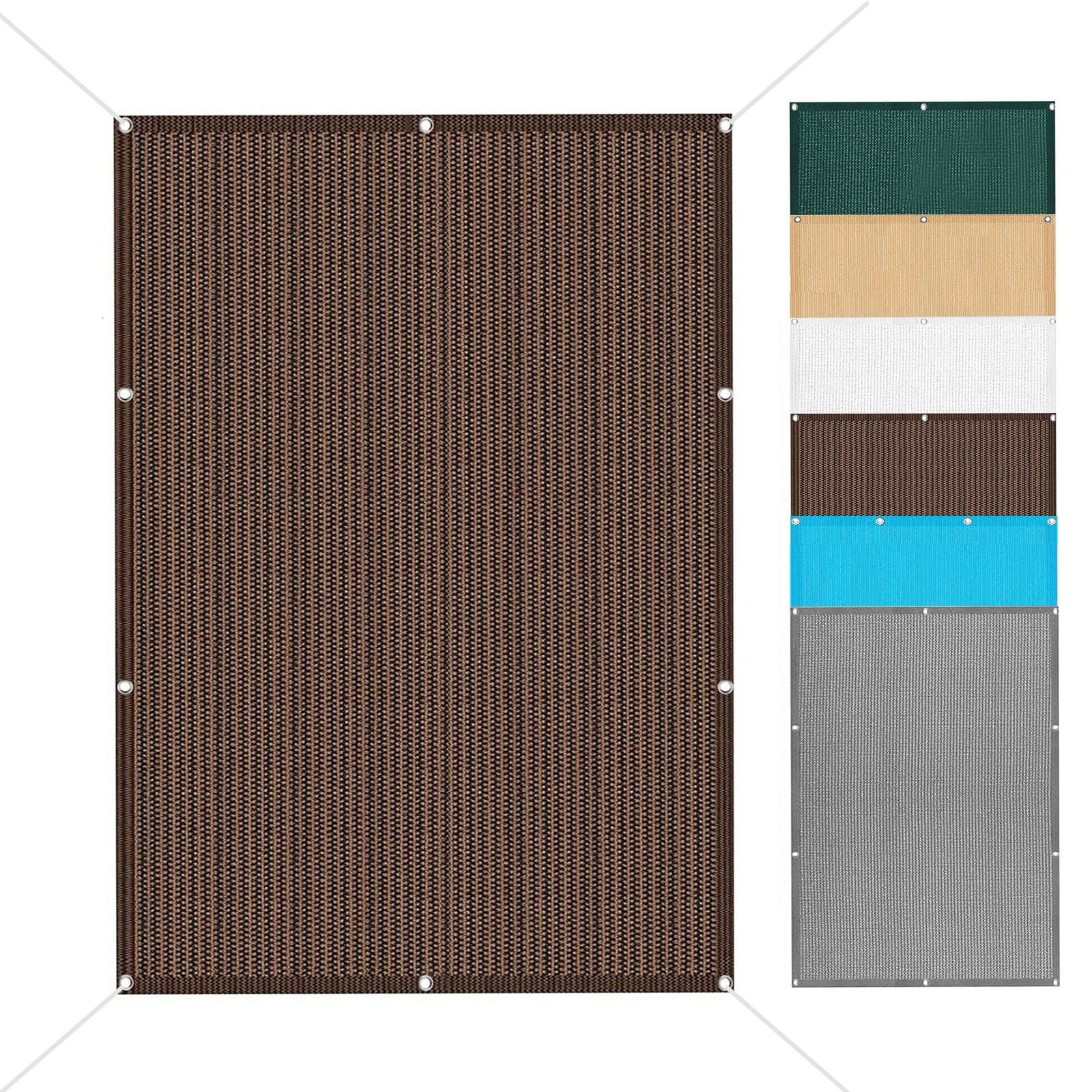 Voile d'ombrage respirante anti-chaleur 2.2 x 6 m marron pour ombrager la terrasse
