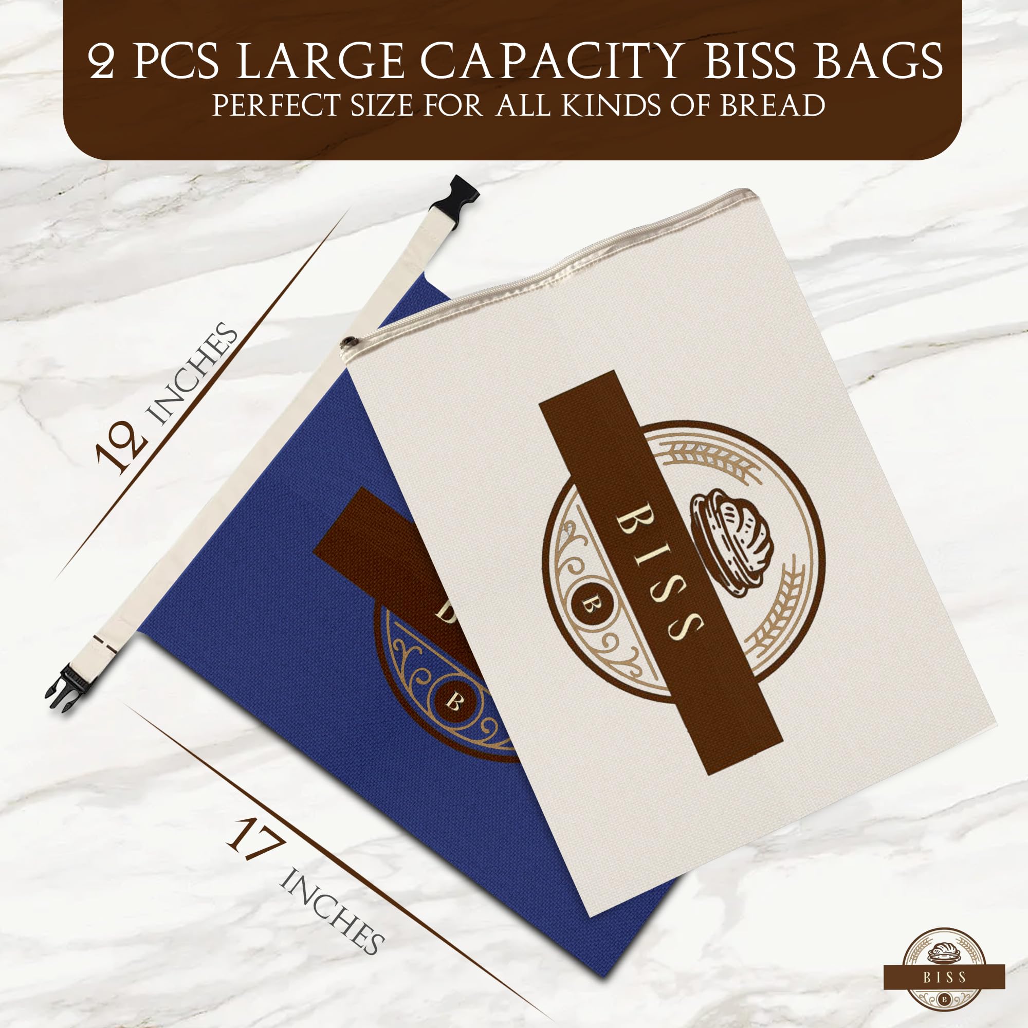 Bread Bags for Homemade Bread – 2-Pack XL Sourdough Bread Bags, Reusable, Freezer Safe, Perfect for Sourdough Storage, Gifting, and Bake Sales