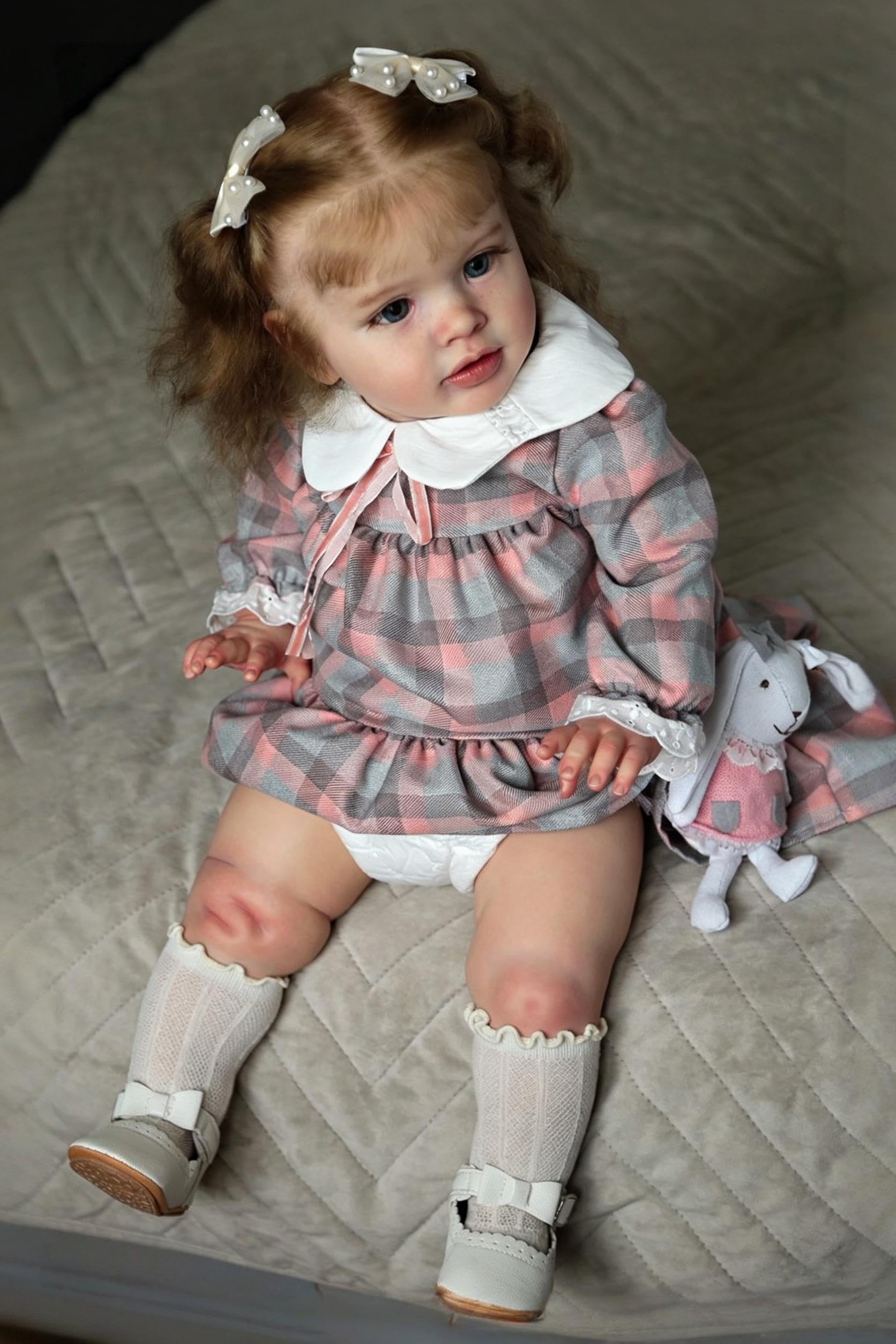 RXDOLL Realistyczne lalki Reborn Pippa, 66 cm, duży rozmiar, Reborn Baby Dolls Girl, miękka tkanina winylowa, realistyczna lalka niemowlęca, która wygląda naprawdę wyglądająco, lalka dla malucha na
