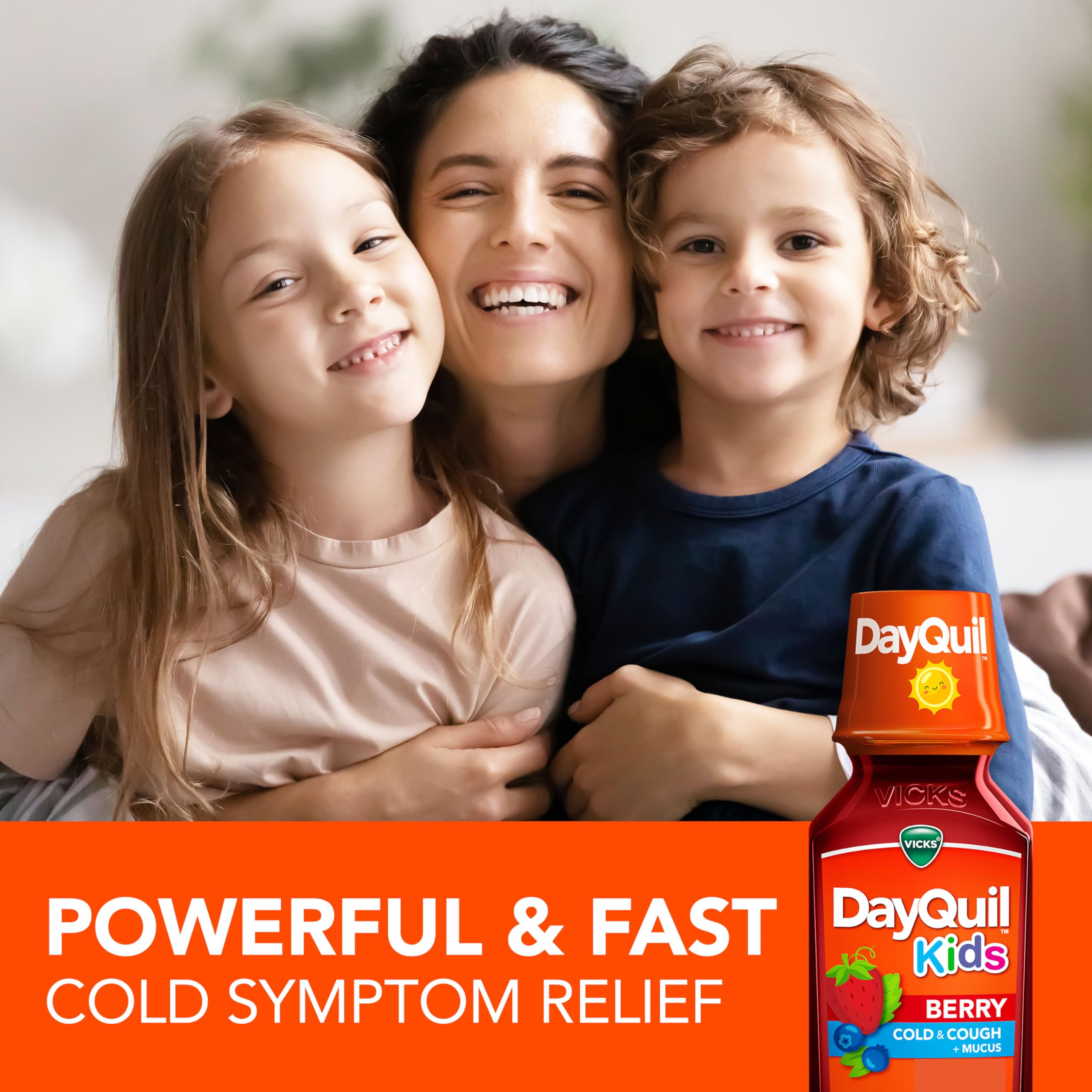 Vicks Kids DayQuil Berry Cold & Cough Medicine Co-Pack, Daytime Relief of Multiple Symptoms, Great-Tasting Berry Flavor, Free of Alcohol & Acetaminophen, For Ages 6+, 2x8oz — Amazon image 2