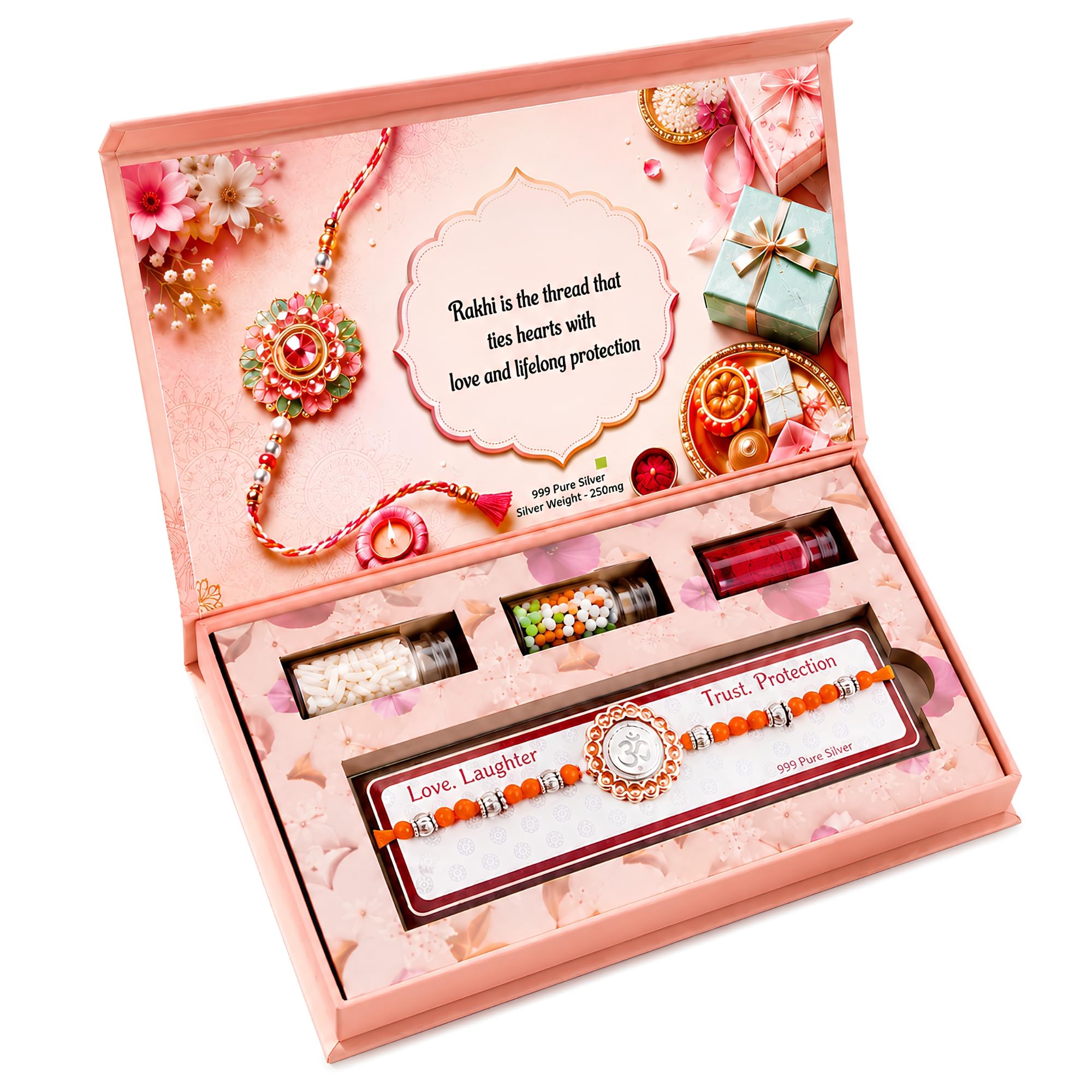 999 Pure Silver Rakhi | 250 mg Raksha Bandhan Gift for Brother | 999 Pure Silver 250 mg Rakhi Lord Ganesha design, Rakhi gift box Includes Roli, Chawal, Mukhwas & Certificate of Authenticity-picture-35
