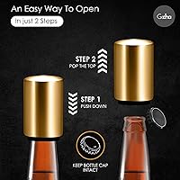 Vista 3 de GOCHA Abrebotellas magnético de cerveza con receptor automático de tapa – Dispositivo de empuje de acero inoxidable, herramienta de barra con una