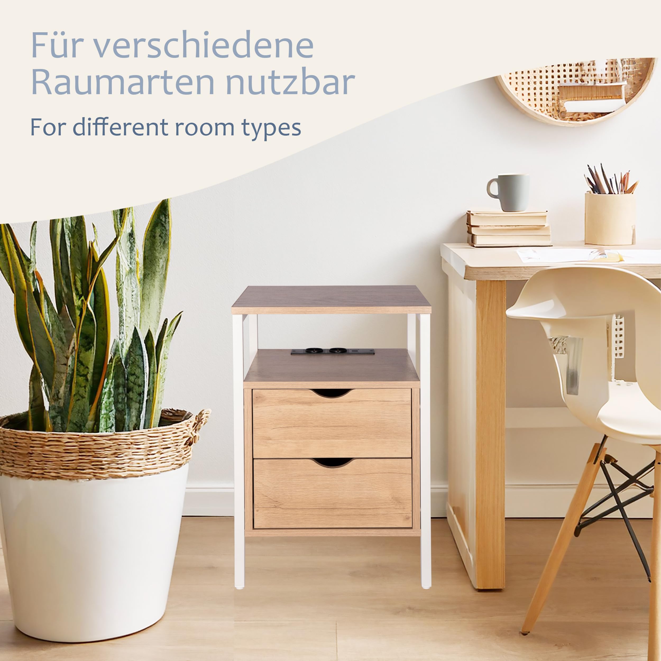 ONVAYA® Beistelltisch mit Steckdosen