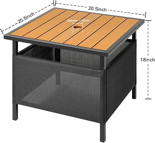 Miniatura 85 de LZRS Mesa auxiliar para exteriores, mesa auxiliar ovalada Adirondack doble con almacenamiento de 2 niveles, mesas auxiliares de HDPE para patio