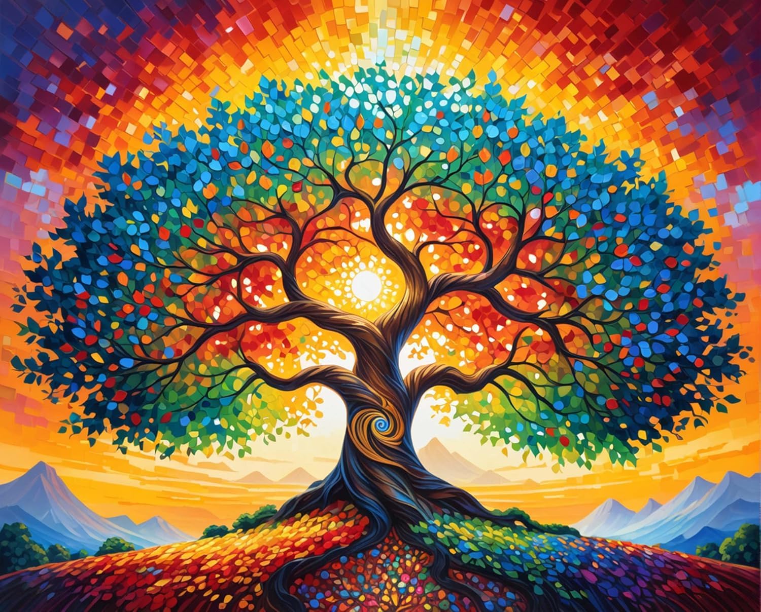 Huimanhe Tree Paint by Numbers Kit for Adults,DIY Painting Kits on Canvas, Color by Numbers,Large Adult Paint by Number for Gifts,Home Wall Decor