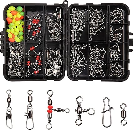 Xynovate Angel Wirbel Set - 150 Stück In 5 Größen - Mit Kugellager Für Salzwasserfestes Angeln