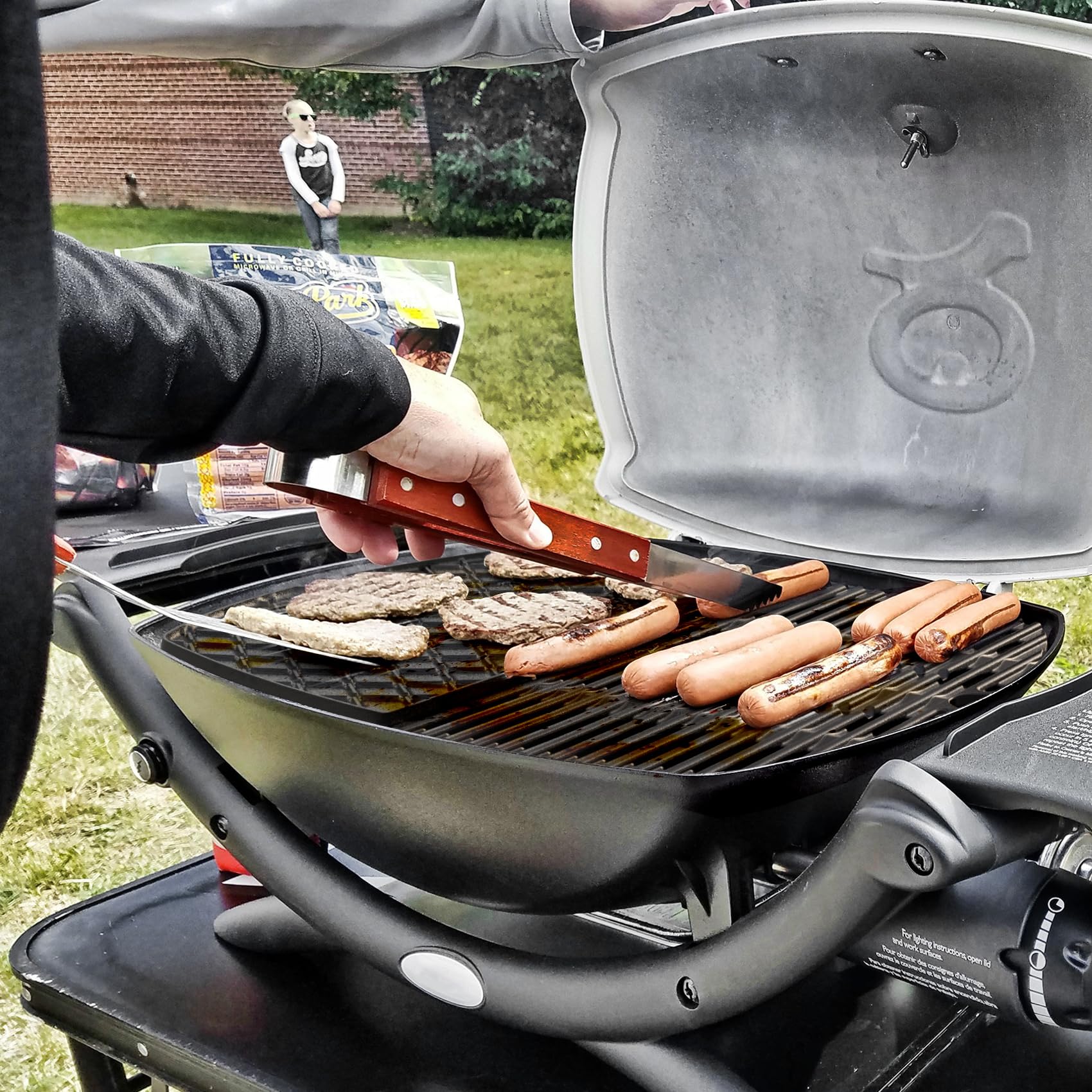 onlyfire Plaque de Cuisson Réversible Grille Weber Q 200/2000 Pièces Rechange 6559 7645 Barbecue Fonte