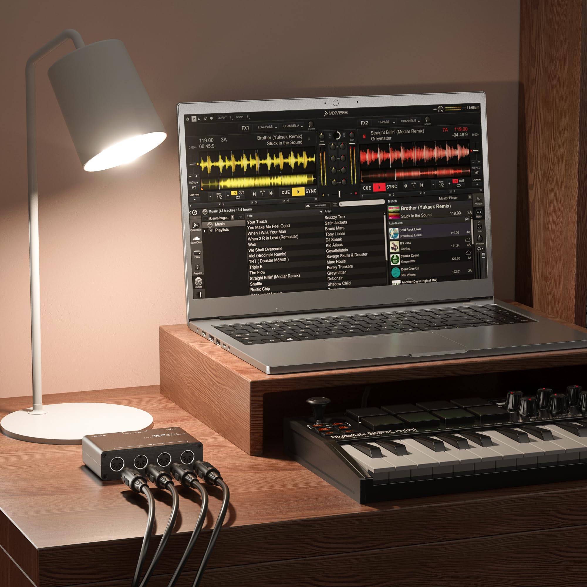 DigitalLife Merge Box Stand-Alone 5-In/2-Out MIDI (Interfaccia MIDI a 5 Pin) - MERGE-5, Chassis in Metallo