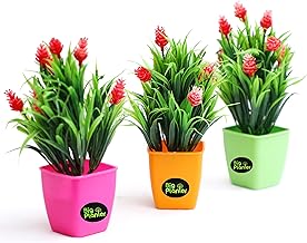 Big Planter Artificial Flower Plant Combo (Pack of 3) with Pot – Perfect Home & Office Decoration