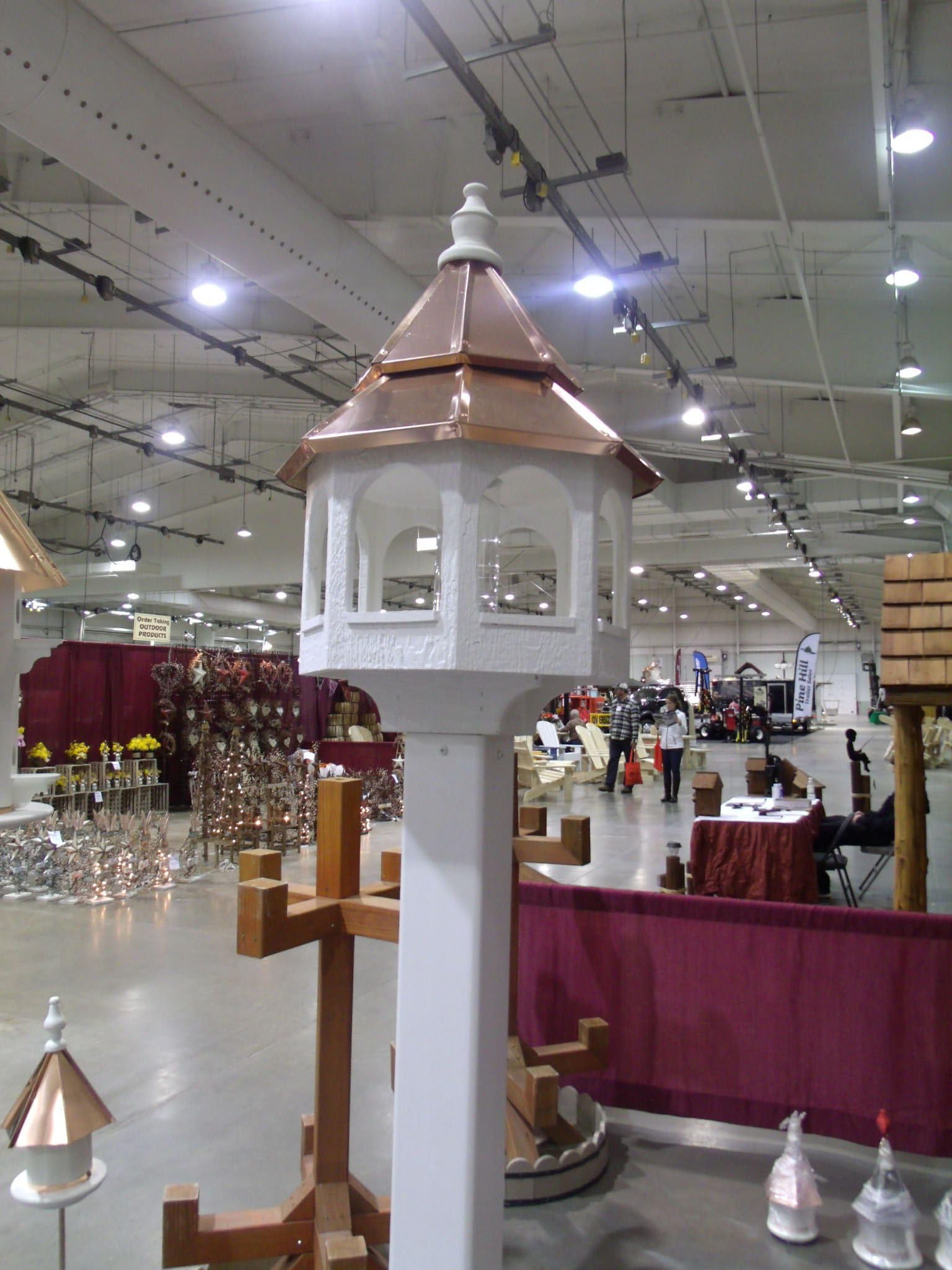 Bird Feeder with Double Copper top Amish Made in USA X-Large 30 inches Tall