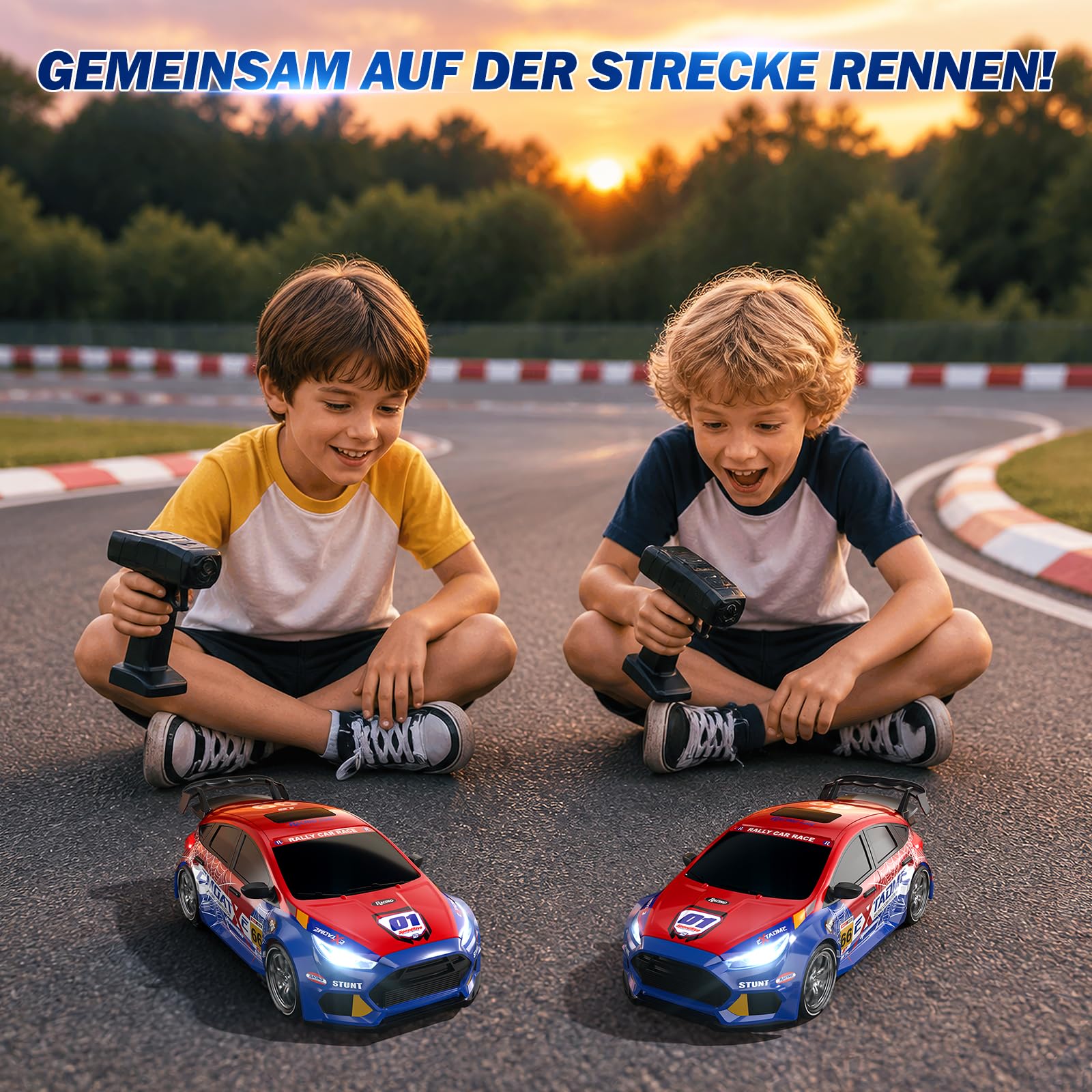 Ferngesteuertes Auto ab 6 7 8 9 10 11 12 Jahren,1:24 RC Drift Auto,25KM/H | 4WD Semi Proportional Throttle, Feuerspeiendes LED-Licht, 2,4 GHz, Ferngesteuertes Spielzeug Geschenke ab 6 7 8 9 10+ Jahren