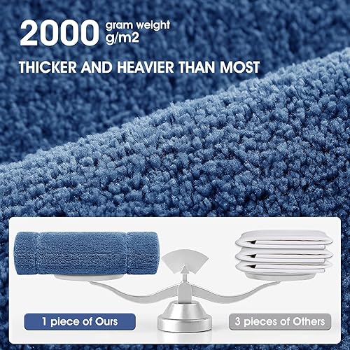 Miniatura 4 de Alfombras de baño de 32 x 20 pulgadas, microfibra gruesa y absorbente extra suave, parte trasera antideslizante, secado rápido, lavable a máquina,