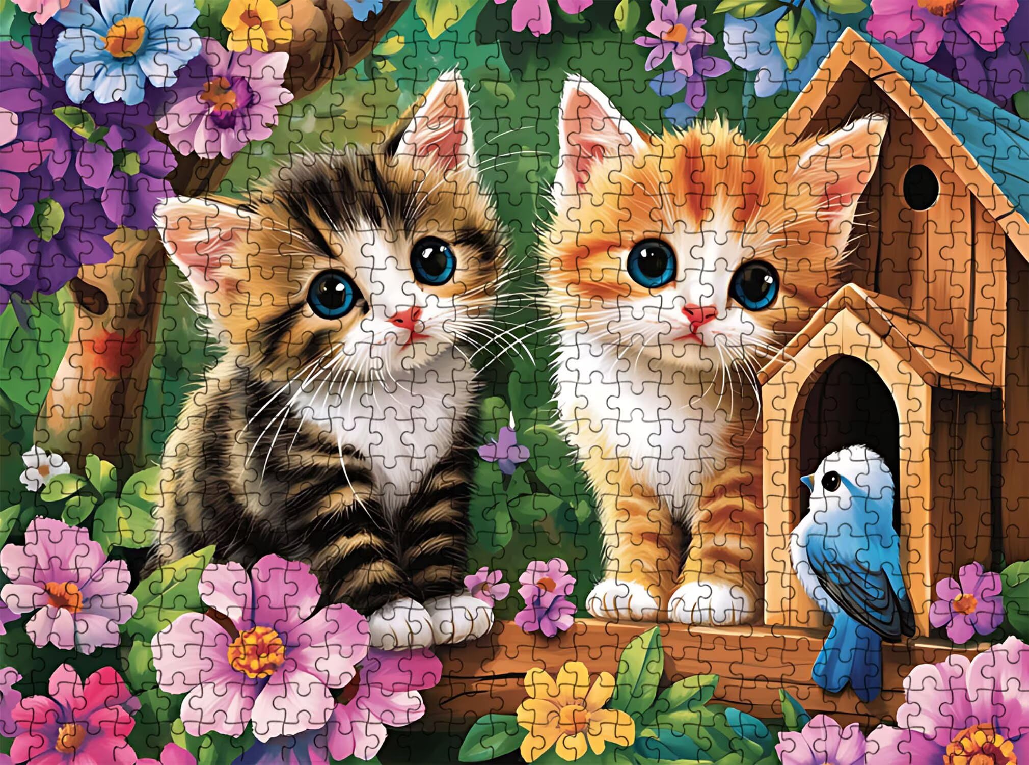 gatto Carino-3 Puzzle 4000 Pezzi per Adulti, Puzzle in Legno - Collezione Classica con Poster Incluso -Sfida di Concentrazione e Passatempo Antistress, Gioco Educativo per Famiglia, 141 x 87 cm f0-687