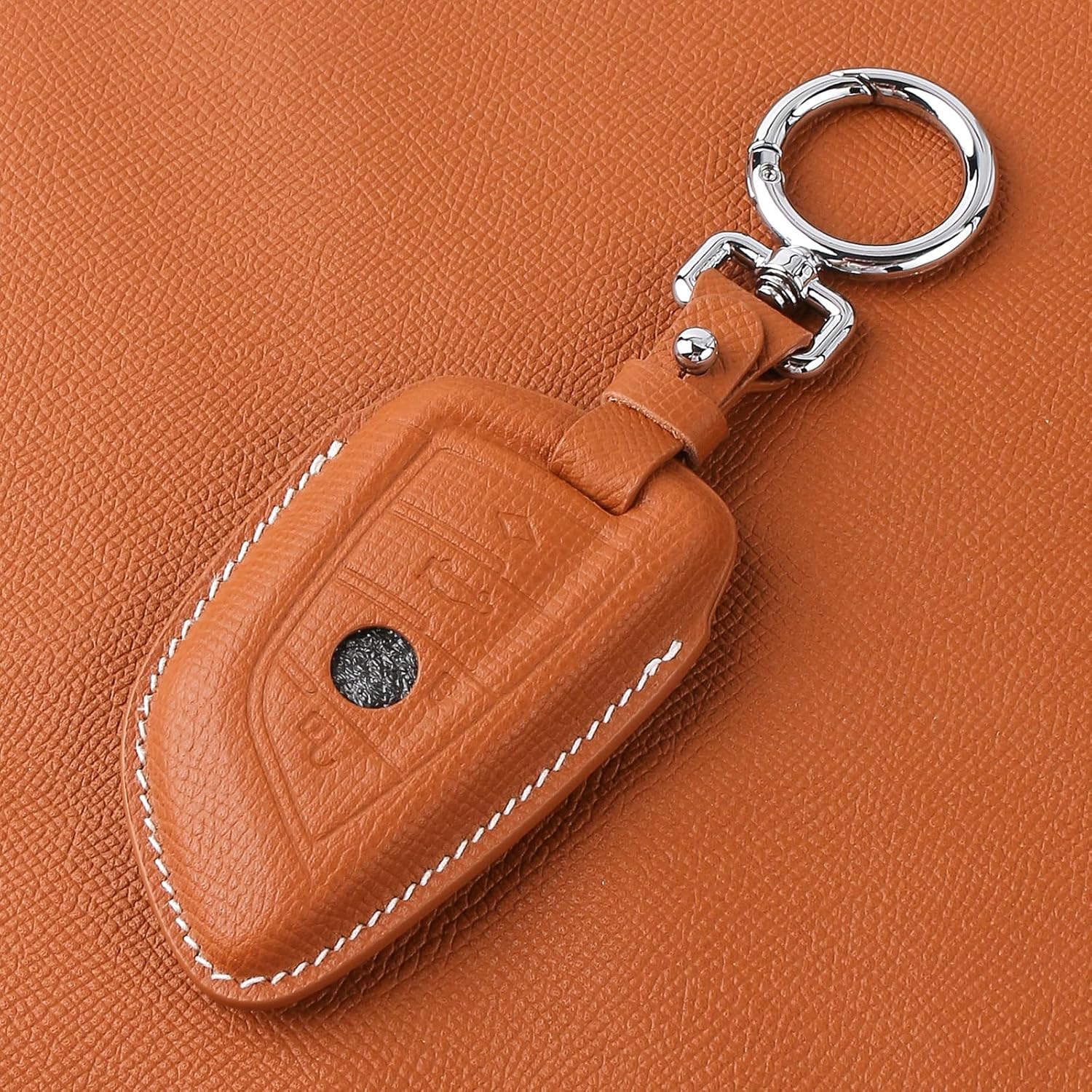 Leather Key Fob Cover Case, Keychain Shell, Compatible for BMW 2 5 6 7 X1 X2 X3 X5 X6 Series(Brown) - Image 8