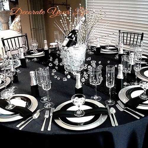 Miniatura 4 de Paquete de 8 manteles redondos blancos de 90 pulgadas, tela de poliéster, lavable, para bodas, fiestas, banquetes, mesa de bufé, vacaciones, mesas