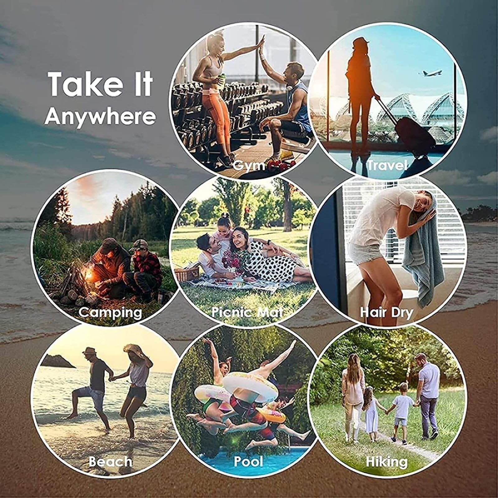 Aozhiswe Serviette De Plage Microfibre Plage Serviette Plage Anti Sable Thème De L'océan Drap De Plage XXL 80x160 Grande Serviette De Bain Absorbante à Séchage Rapide Pour Voyage, Piscine