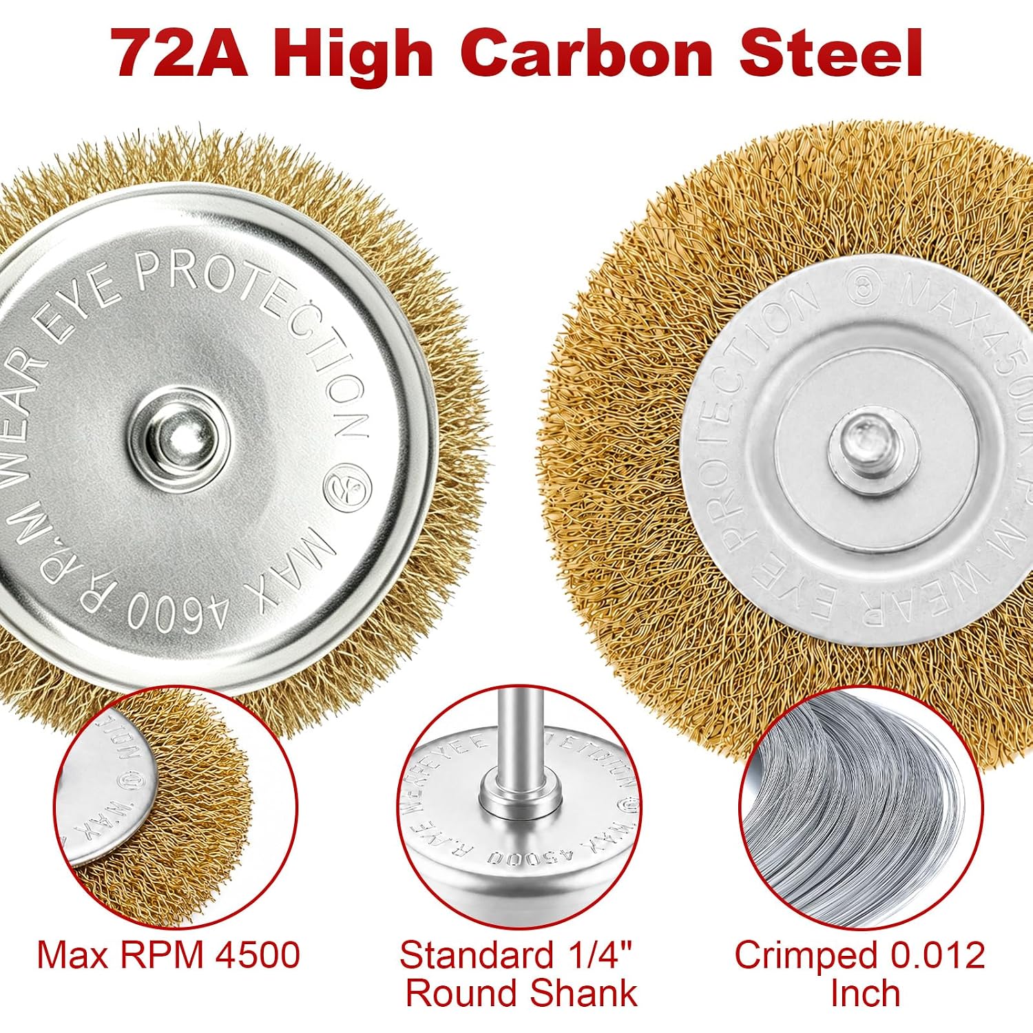 24 Pcs Brass Wire Brush for Drills, Cup & Flat Crimped Wheel Sets image 4