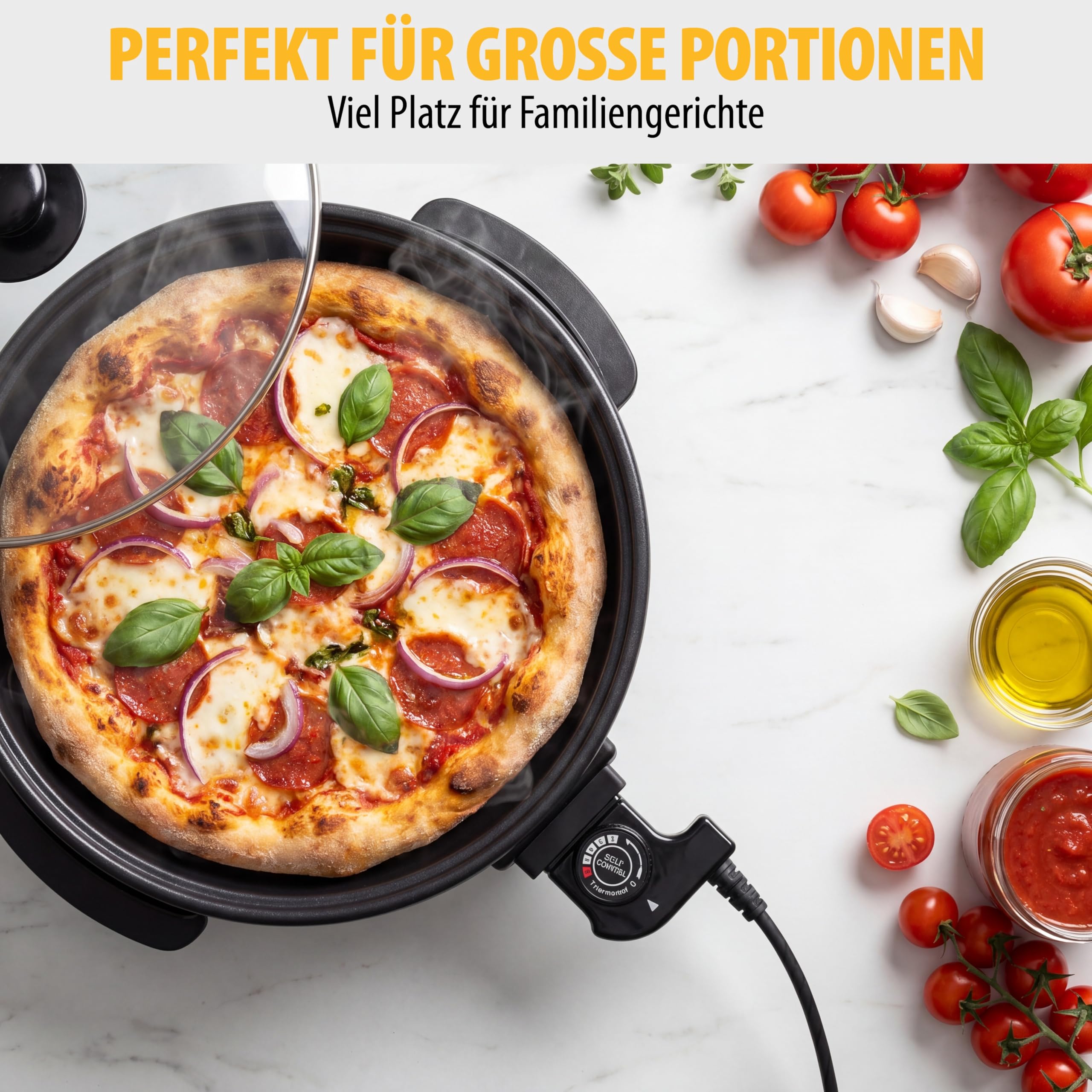 Tristar XL Sauteuse 30 cm 5 l 1500 W Schwarz PZ-9135