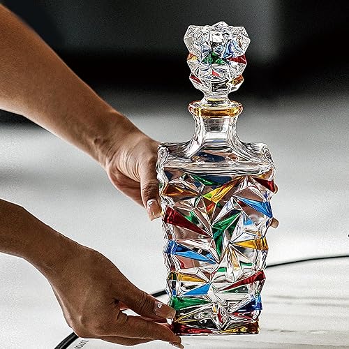 Miniatura 3 de Juego de decantador de whisky con 6 vasos, pintado a mano colorido para hombres, regalos de cumpleaños de aniversario para marido, grabado