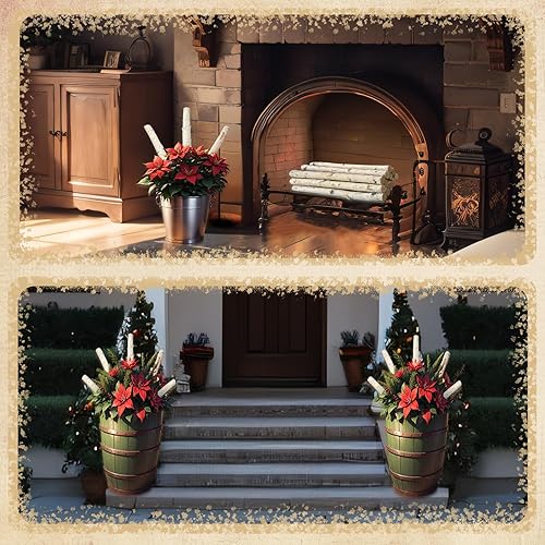 Miniatura 7 de Paquete de 12 troncos de abedul para manualidades, decoración de chimenea de Navidad, decoración de madera natural para el hogar, ramas de madera de