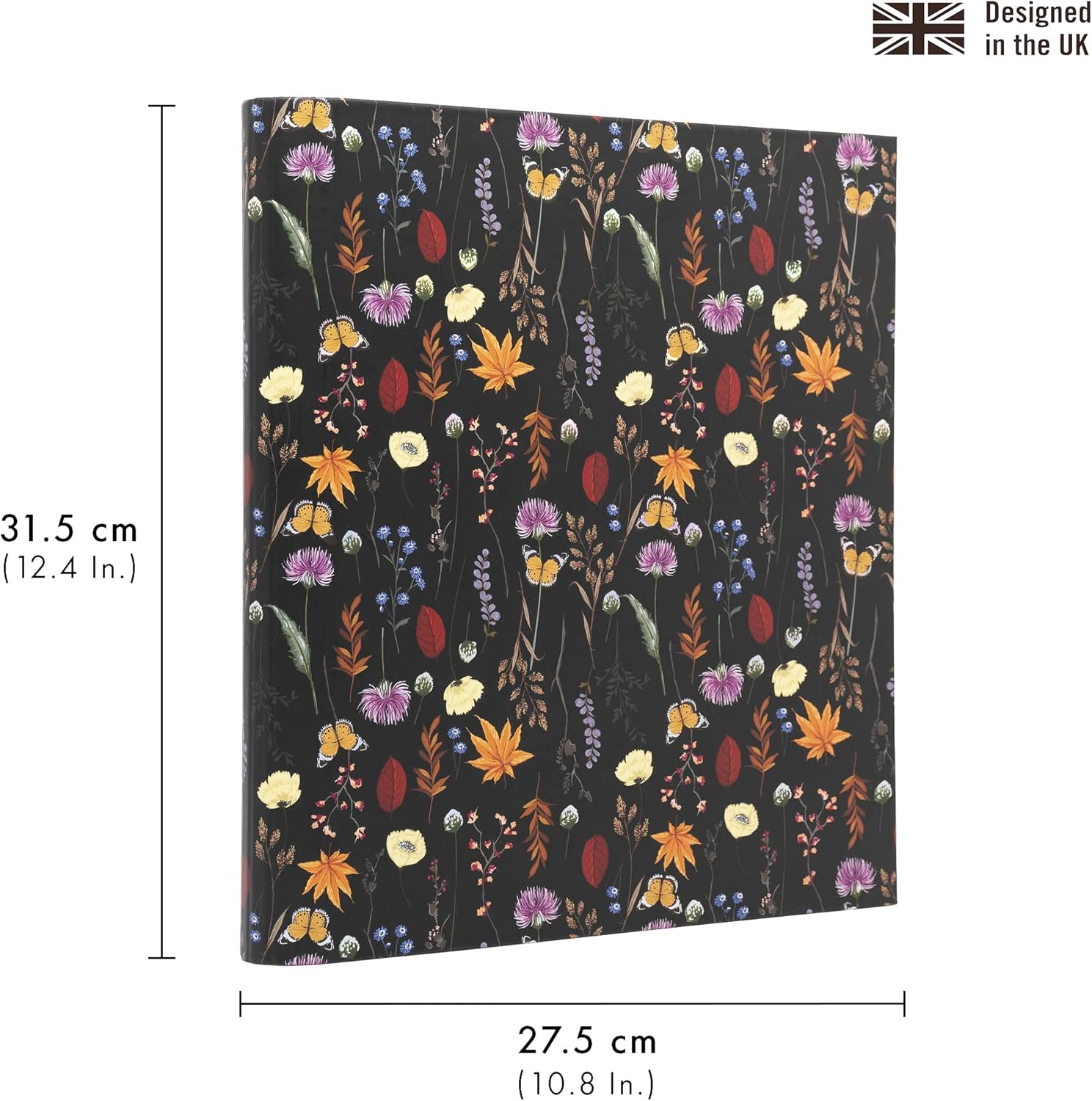 Pukka Pad, Bloom A4 Preloaded 3-Ring Binder – Includes Personal Details and Planner Pages – Comes Preloaded with 5-Part Dividers – Standard 3-Ring Mechanism - Black